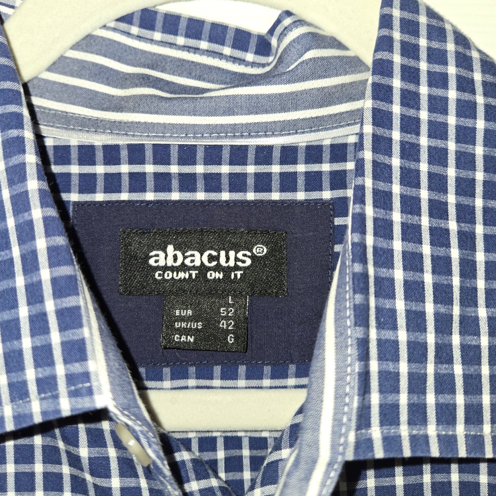 Abacus Long Sleeve Checkered Shirt Menswear Casual Button Down L